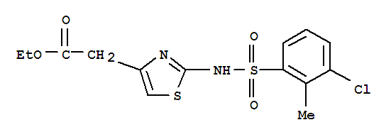 2-(2-{[(3-氯-2-甲基苯基)磺酰基]氨基}-1,3-噻唑-4-基)乙酸乙酯結(jié)構(gòu)式_375844-31-8結(jié)構(gòu)式