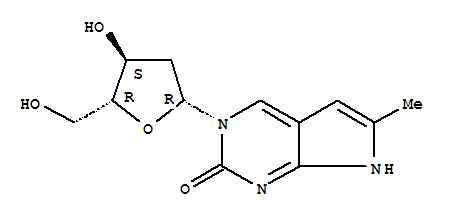 3-(2-脫氧-beta-D-赤式-呋喃戊糖基)-1,3-二氫-6-甲基-2H-吡咯并[2,3-d]嘧啶-2-酮結(jié)構(gòu)式_382137-74-8結(jié)構(gòu)式