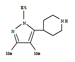 Piperidine, 4-(1-ethyl-3,4-dimethyl-1h-pyrazol-5-yl)-(9ci)Structure,419572-06-8Structure Piperidine, 4-(1-ethyl-3,4-dimethyl-1h-pyrazol-5-yl)-(9ci) Structure,419572-06-8Structure