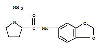 2-Pyrrolidinecarboxamide,1-amino-n-1,3-benzodioxol-5-yl-(9ci)Structure,638207-57-5Structure 2-Pyrrolidinecarboxamide,1-amino-n-1,3-benzodioxol-5-yl-(9ci) Structure,638207-57-5Structure
