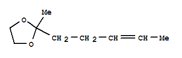 1,3-Dioxolane, 2-methyl-2-(3-pentenyl)-(7ci,8ci,9ci)Structure,6539-85-1Structure 1,3-Dioxolane, 2-methyl-2-(3-pentenyl)-(7ci,8ci,9ci) Structure,6539-85-1Structure