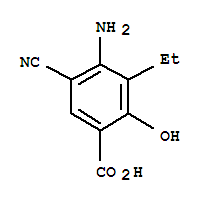 (9ci)-4-氨基-5-氰基-3-乙基-2-羥基-苯甲酸結(jié)構(gòu)式_72817-95-9結(jié)構(gòu)式