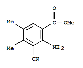 (9ci)-2-氨基-3-氰基-4,5-二甲基-苯甲酸甲酯結(jié)構(gòu)式_73318-14-6結(jié)構(gòu)式