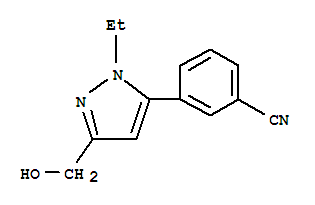 (9ci)-3-[1-乙基-3-(羥基甲基)-1H-吡唑-5-基]-苯甲腈結(jié)構(gòu)式_777952-88-2結(jié)構(gòu)式