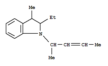 2-乙基-2,3-二氫-3-甲基-1-(1-甲基-2-丁烯)-1H-吲哚(9ci)結(jié)構(gòu)式_791020-86-5結(jié)構(gòu)式