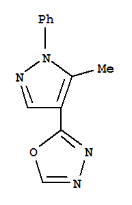 (9ci)-2-(5-甲基-1-苯基-1H-吡唑-4-基)-1,3,4-噁二唑結(jié)構(gòu)式_816429-54-6結(jié)構(gòu)式