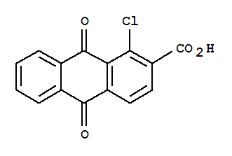 2-Anthracenecarboxylicacid, 1-chloro-9,10-dihydro-9,10-dioxo-Structure,82-23-5Structure 2-Anthracenecarboxylicacid, 1-chloro-9,10-dihydro-9,10-dioxo- Structure,82-23-5Structure