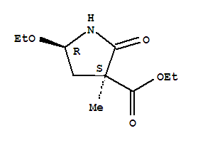 3-Pyrrolidinecarboxylicacid,5-ethoxy-3-methyl-2-oxo-,ethylester,cis-(9ci)Structure,84763-05-3Structure 3-Pyrrolidinecarboxylicacid,5-ethoxy-3-methyl-2-oxo-,ethylester,cis-(9ci) Structure,84763-05-3Structure