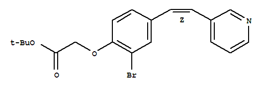 Z-[2-溴-4-(2-吡啶-3-基-乙烯基)-苯氧基]-乙酸叔丁酯結(jié)構(gòu)式_850411-11-9結(jié)構(gòu)式