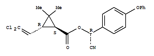 (1S,3r)-氰基(4-苯氧基苯基)甲基 3-(2,2-二氯乙烯基)-2,2-環(huán)丙烷羧酸二甲酯結(jié)構(gòu)式_876302-21-5結(jié)構(gòu)式
