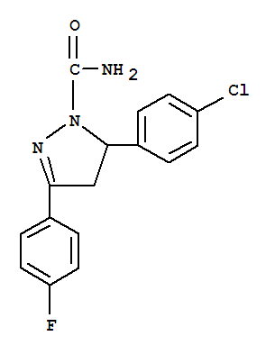 5-(4-Chlorophenyl)-3-(4-fluorophenyl)-4,5-dihydro-1h-pyrazole-1-carboxamideStructure,885269-72-7Structure 5-(4-Chlorophenyl)-3-(4-fluorophenyl)-4,5-dihydro-1h-pyrazole-1-carboxamide Structure,885269-72-7Structure
