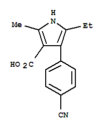 1H-pyrrole-3-carboxylic acid, 4-(4-cyanophenyl)-5-ethyl-2-methyl-Structure,894074-71-6Structure 1H-pyrrole-3-carboxylic acid, 4-(4-cyanophenyl)-5-ethyl-2-methyl- Structure,894074-71-6Structure