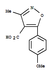(7ci)-5-(p-甲氧基苯基)-3-甲基-4-異噁唑羧酸結(jié)構(gòu)式_91569-97-0結(jié)構(gòu)式