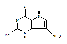 (9ci)-7-氨基-1,5-二氫-2-甲基-4H-吡咯并[3,2-d]嘧啶-4-酮結(jié)構(gòu)式_93587-29-2結(jié)構(gòu)式