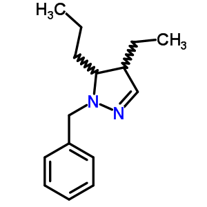 1H-pyrazole,4-ethyl-4,5-dihydro-1-(phenylmethyl)-5-propyl-Structure,14339-26-5Structure 1H-pyrazole,4-ethyl-4,5-dihydro-1-(phenylmethyl)-5-propyl- Structure,14339-26-5Structure