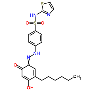 4-[2-(5-己基-2,4-二羥基苯基)二氮雜烯]-N-2-噻唑-苯磺酰胺結(jié)構(gòu)式_15591-59-0結(jié)構(gòu)式