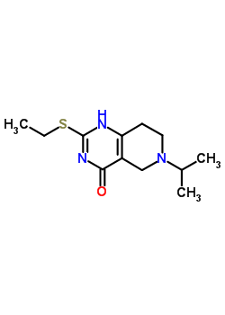 2-(乙基硫代)-5,6,7,8-四氫-6-(1-甲基乙基)-吡啶并[4,3-d]嘧啶-4(3H)-酮結(jié)構(gòu)式_15637-62-4結(jié)構(gòu)式