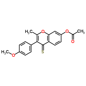 4H-1-benzopyran-4-thione,7-(acetyloxy)-3-(4-methoxyphenyl)-2-methyl-Structure,16851-09-5Structure 4H-1-benzopyran-4-thione,7-(acetyloxy)-3-(4-methoxyphenyl)-2-methyl- Structure,16851-09-5Structure