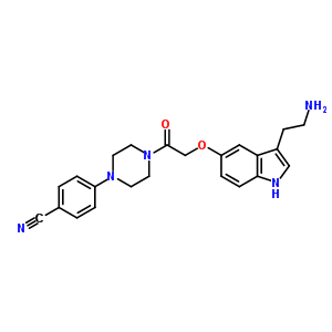 4-(4-(2-(3-(2-Aminoethyl)-1h-indol-5-yloxy)acetyl)piperazin-1-yl)benzonitrileStructure,170912-52-4Structure 4-(4-(2-(3-(2-Aminoethyl)-1h-indol-5-yloxy)acetyl)piperazin-1-yl)benzonitrile Structure,170912-52-4Structure