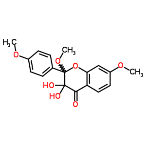 3,3-Dihydroxy-2,7-dimethoxy-2-(4-methoxyphenyl)chroman-4-oneStructure,1808-01-1Structure 3,3-Dihydroxy-2,7-dimethoxy-2-(4-methoxyphenyl)chroman-4-one Structure,1808-01-1Structure