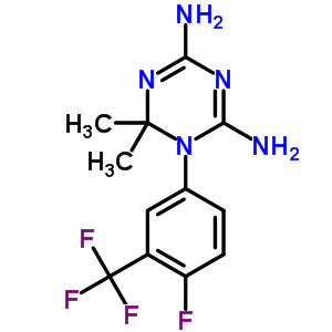 1-[4-氟-3-(三氟甲基)苯基]-1,6-二氫-6,6-二甲基鹽酸鹽1,3,5-三嗪-2,4-二胺結(jié)構(gòu)式_18914-83-5結(jié)構(gòu)式