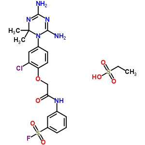 3-[[2-[2-氯-4-(4,6-二氨基-2,2-二甲基-1,3,5-噻嗪-1-基)苯氧基]乙?；鵠氨基]苯磺酰氯結(jié)構(gòu)式_20110-97-8結(jié)構(gòu)式