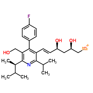 鈉(6E)-7-[4-(4-氟苯基)-5-(羥基甲基)-6-(1-羥基-2-丙基)-2-異丙基-3-吡啶基]-3,5-二羥基-6-庚烯酸酯結(jié)構(gòu)式_201793-00-2結(jié)構(gòu)式