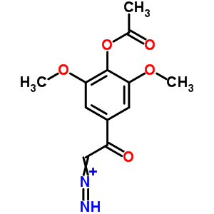 1-[4-(乙?；趸?-3,5-二甲氧基苯基]-2-二氮雜-乙酮結(jié)構(gòu)式_22802-00-2結(jié)構(gòu)式