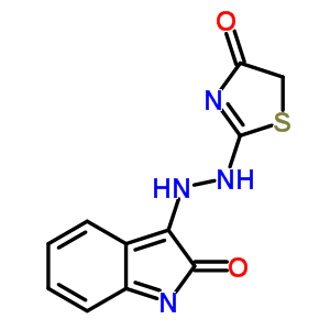 3-[2-(4-氧代-1,3-噻唑-2-基)肼基]吲哚-2-酮結(jié)構(gòu)式_22915-25-9結(jié)構(gòu)式