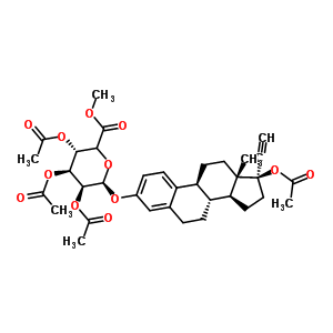 (17beta)-17-乙酰氧基-17-乙炔基雌甾a-1(10),2,4-三烯-3-基甲基(5Xi)-2,3,4-三-O-乙?;?beta-D-來蘇-己o吡喃并s艾杜糖醛酸酯結(jié)構(gòu)式_242130-33-2結(jié)構(gòu)式 (17beta)-17-乙酰氧基-17-乙炔基雌甾a-1(10),2,4-三烯-3-基甲基(5Xi)-2,3,4-三-O-乙酰基-beta-D-來蘇-己o吡喃并s艾杜糖醛酸酯結(jié)構(gòu)式_242130-33-2結(jié)構(gòu)式