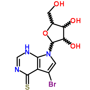 (9ci)-5-溴-1,7-二氫-7-b-d-呋核亞硝脲-4H-吡咯并[2,3-d]嘧啶-4-硫酮結(jié)構(gòu)式_24414-54-8結(jié)構(gòu)式