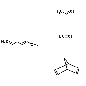 二環(huán)[2.2.1]-2,5-庚二烯與乙烯、1,4-己二烯和1-丙烯的聚合物結(jié)構(gòu)式_25190-87-8結(jié)構(gòu)式