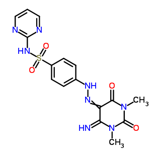 Benzenesulfonamide,4-[2-(6-amino-1,2,3,4-tetrahydro-1,3-dimethyl-2,4-dioxo-5-pyrimidinyl)diazenyl]-n-2-pyrimidinyl- Structure,29822-10-4Structure