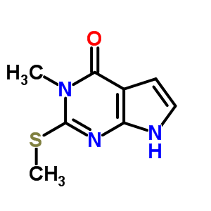 3,7-二氫-3-甲基-2-(甲基硫代)-4H-吡咯并[2,3-d]嘧啶-4-酮結(jié)構(gòu)式_29877-79-0結(jié)構(gòu)式