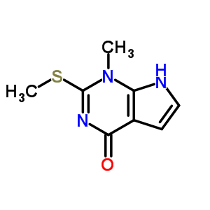 1,7-二氫-1-甲基-2-(甲基硫代)-4H-吡咯并[2,3-d]嘧啶-4-酮結(jié)構(gòu)式_29877-81-4結(jié)構(gòu)式