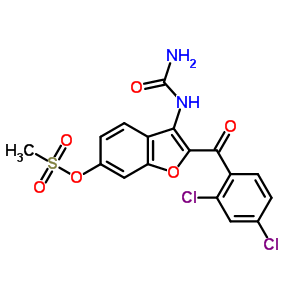 [2-(2,4-二氯苯甲酰基)-6-[(甲基磺?；?氧基]-3-苯并呋喃]-尿素結(jié)構(gòu)式_329306-27-6結(jié)構(gòu)式