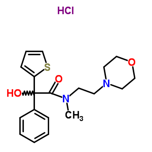 2-Hydroxy-n-methyl-n-(2-morpholin-4-ylethyl)-2-phenyl-2-thiophen-2-ylacetamide hydrochlorideStructure,37109-12-9Structure 2-Hydroxy-n-methyl-n-(2-morpholin-4-ylethyl)-2-phenyl-2-thiophen-2-ylacetamide hydrochloride Structure,37109-12-9Structure