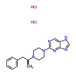 2-(4-(Alpha-methyl)phenethyl-1-piperazinyl)-9h-purine dihydrochlorideStructure,37424-74-1Structure 2-(4-(Alpha-methyl)phenethyl-1-piperazinyl)-9h-purine dihydrochloride Structure,37424-74-1Structure