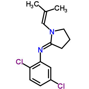 Pyrrolidine,2-((2,5-dichlorophenyl)imino)-1-(2-methyl-1-propenyl)-Structure,37425-83-5Structure Pyrrolidine,2-((2,5-dichlorophenyl)imino)-1-(2-methyl-1-propenyl)- Structure,37425-83-5Structure