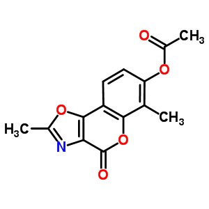 7-(乙酰基氧基)-2,6-二甲基-4H-[1]苯并吡喃并[3,4-d]噁唑-4-酮結(jié)構(gòu)式_3780-30-1結(jié)構(gòu)式
