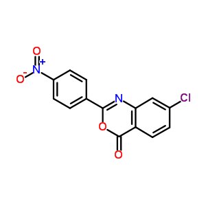 4H-3,1-benzoxazin-4-one,7-chloro-2-(4-nitrophenyl)-Structure,40728-79-8Structure 4H-3,1-benzoxazin-4-one,7-chloro-2-(4-nitrophenyl)- Structure,40728-79-8Structure
