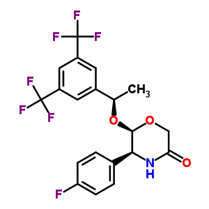 (5S,6R)-6-{(1R)-1-[3,5-二(三氟甲基)苯基]乙氧基}-5-(4-氟苯基)-3-嗎啉酮結(jié)構(gòu)式_419574-04-2結(jié)構(gòu)式