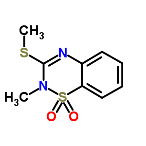 2-甲基-3-(甲基硫代)-2H-1,2,4-苯并噻二嗪 1,1-二氧化物結(jié)構(gòu)式_42140-65-8結(jié)構(gòu)式