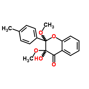 4H-1-benzopyran-4-one,2,3-dihydro-3-hydroxy-2,3-dimethoxy-2-(4-methylphenyl)-Structure,42856-81-5Structure 4H-1-benzopyran-4-one,2,3-dihydro-3-hydroxy-2,3-dimethoxy-2-(4-methylphenyl)- Structure,42856-81-5Structure
