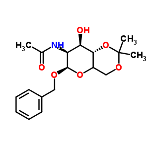 2-乙酰氨基-2-脫氧-4,6-O-異亞丙基-b-D-吡喃葡萄糖苷芐酯結(jié)構(gòu)式_50605-12-4結(jié)構(gòu)式