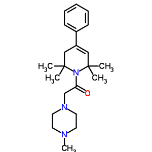 1,2,3,6-四氫-1-[(4-甲基-1-哌嗪)乙?；鵠-4-苯基-2,2,6,6-四甲基吡啶結(jié)構(gòu)式_53725-55-6結(jié)構(gòu)式