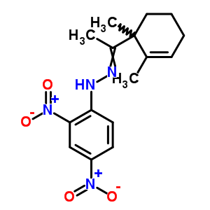 1-(1,2-二甲基-2-環(huán)己烯-1-基)-乙酮 2-(2,4-二硝基苯基)肼酮結(jié)構(gòu)式_5440-74-4結(jié)構(gòu)式