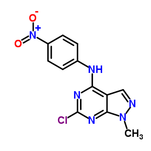 6-氯-1-甲基-n-(4-硝基苯基)-1H-吡唑并[3,4-d]嘧啶-4-胺結(jié)構(gòu)式_5444-57-5結(jié)構(gòu)式