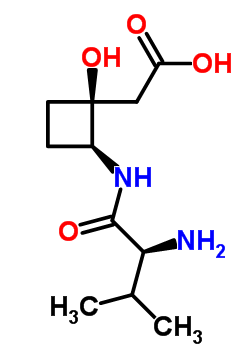 (1S,2r)-2-[[(s)-2-氨基-3-甲基-1-氧代丁基]氨基]-1-羥基環(huán)丁烷乙酸結(jié)構(gòu)式_55051-90-6結(jié)構(gòu)式