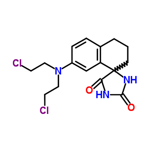 7-[雙(2-氯乙基)氨基]-3,4-二氫-螺[咪唑啉-4,1(2H)-萘]-2,5-二酮結(jié)構(gòu)式_5636-82-8結(jié)構(gòu)式